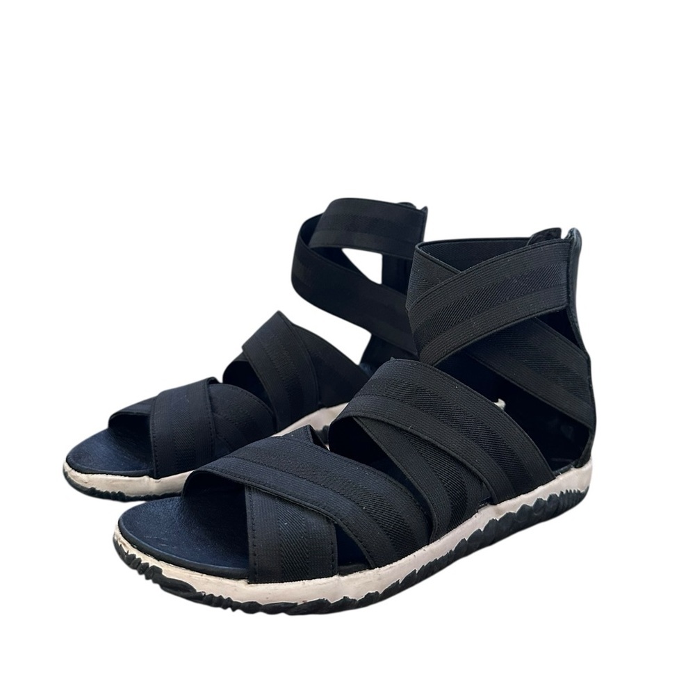 Sorel Out N About Plus Black Elasticized Strap Sandals Size 6